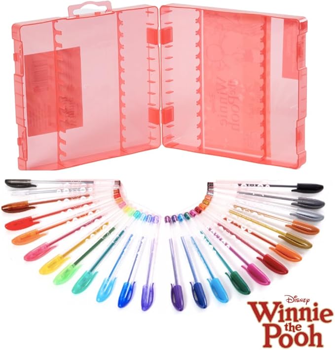 Disney Winnie the Pooh Gel Pens Set for Kids, 24 Pack with Glitter Gel Pens, Cute Pens for Girls and Boys