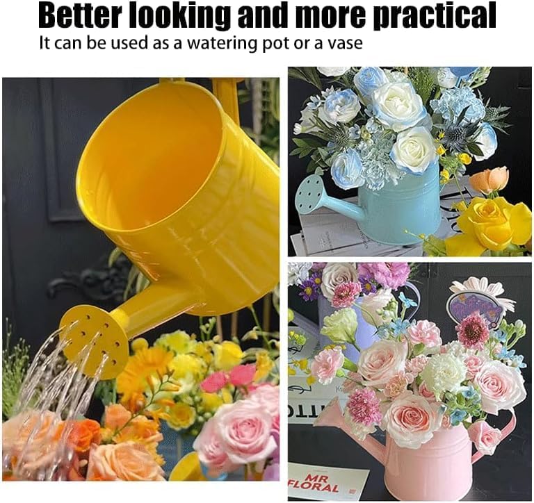 Watering Can Gardening Tool Accessories, Sprinkling Can 1L Metal Flower Garden Watering Can for Outdoor Indoor Plants Lawn Garden (red) - Image 6