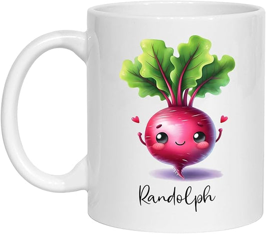 Personalized Beet Lover Coffee Cup Gifts, Veggie Teacup, Custom Vegetable Ceramic Mug With Name, Cute Beet Mug Gifts For Kids, Gardener Travel Mug, Customized Beet White Porcelain Cup 11oz 15oz