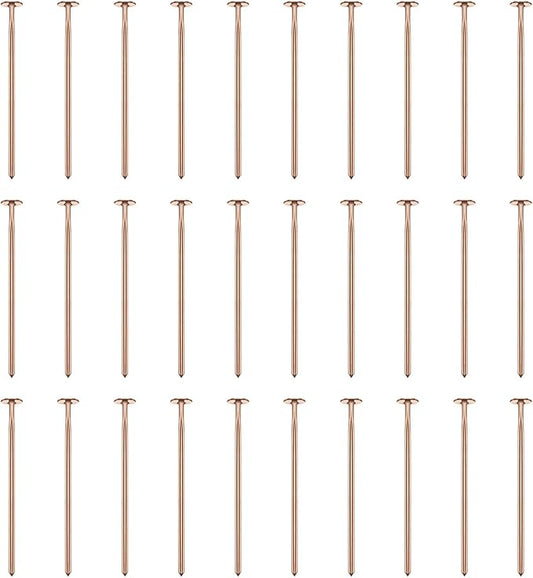 HARFINGTON 100pcs Flat Head Pins 0.63" 16mm Needles Bulk for Earring Pendant Necklace Bracelet Charm Jewelry Making Findings DIY Craft, Rose Gold