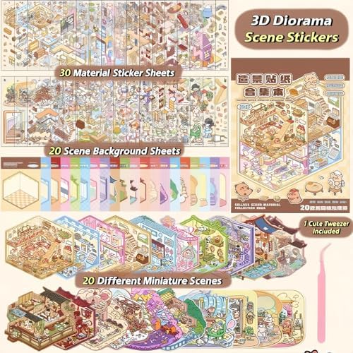 3D Sticker Scene Book – 20 Sets DIY Scene Collection - Image 2