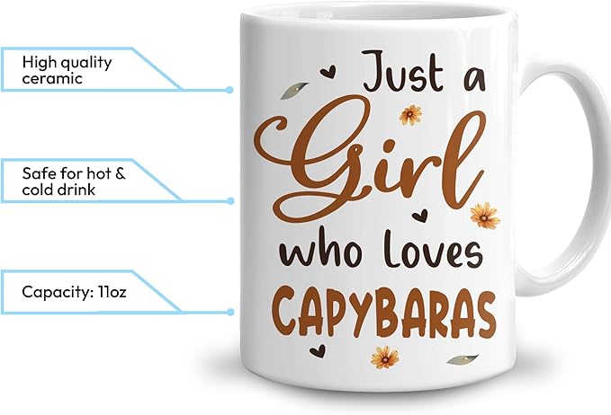 Hyturtle Personalized Cute Capybara Mug - Capybara Lover Gift - Coffee Cup Ceramic Mug 11 15oz