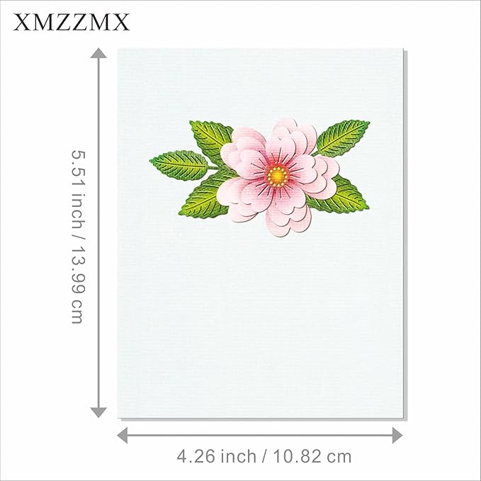 3D Splicing Five Petal Flowers Metal Cutting Dies for Card Making, Paper Embossing Die Cuts Kit Templates, Storage Pockets Supplies, Photo Frame Album DIY Scrapbooking Stencils Sets