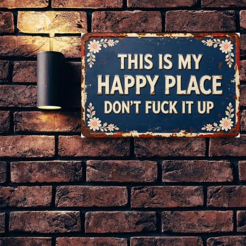 Vintage Happy Place Metal Sign,Retro Funny Home Tin Sign,Wall Aesthetics for Bar Pub Club Cafe Living Room Kitchen Restaurant Shop Office,8x12 Inches (Happy Place-04) - Image 7