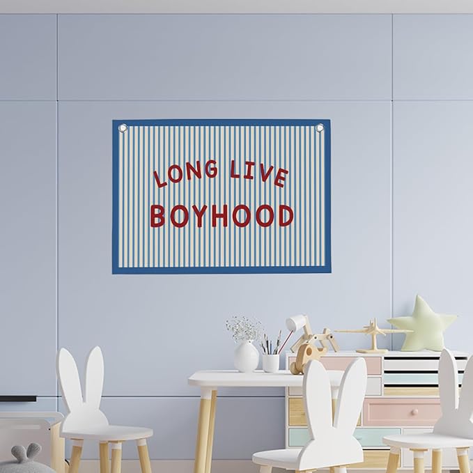 Long Live Boyhood Boys Room Playroom Wall Decor Vintage Sports Decor for Nursery Playroom Kids Bedroom Dorm Toddler Decorations 22x28 Inch