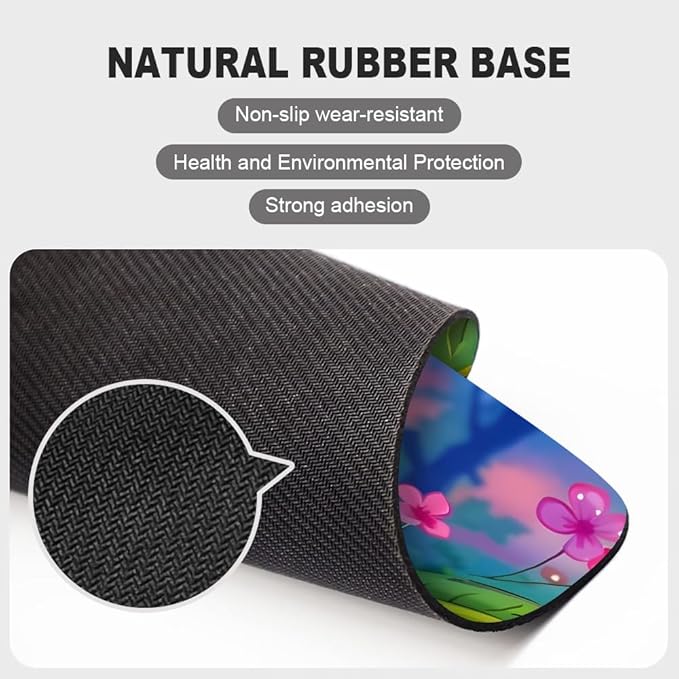 The Bear and The Flower Texture Mouse pad, Square Waterproof and Anti Slip Mouse pad for Office laptops