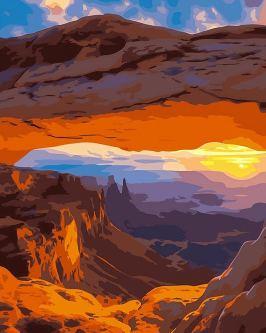 Paint by Numbers Kit for Adults, Desert Canyon Landscape Adult Paint by Number Kits On Canvas, DIY Acrylic Oil Number Painting Kits for Beginners, Color by Number Adult for Home Wall Decor 16x20Inch