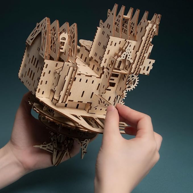 3D Wooden Puzzles for Adults, 863pcs Wooden 3D Puzzle Fantasy Steampunk Castle Building Kits, Brain Teaser DIY Wood Crafts Hobbies Creative Assembly Gifts