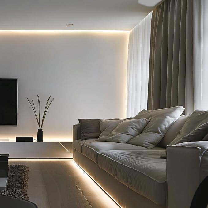 LED Strip Lights 24V COB LED Daylight White 6000K Super Bright LED16.4ft Dotless High Density Cuttable Flexible for Home DIY White Commercial Lighting Projects (Power Supply & Dimmer Not Included)