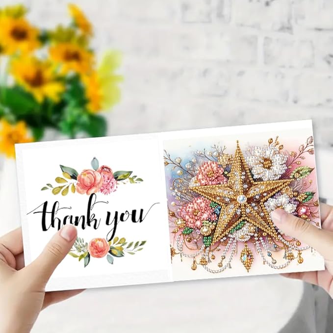 Ceitura 6Pcs DIY Diamond Art Painting Crafts Rhinestone Painting Greeting Card Making Kit Postcard for Holiday Christmas New Year Party Favors (Faith Cross)