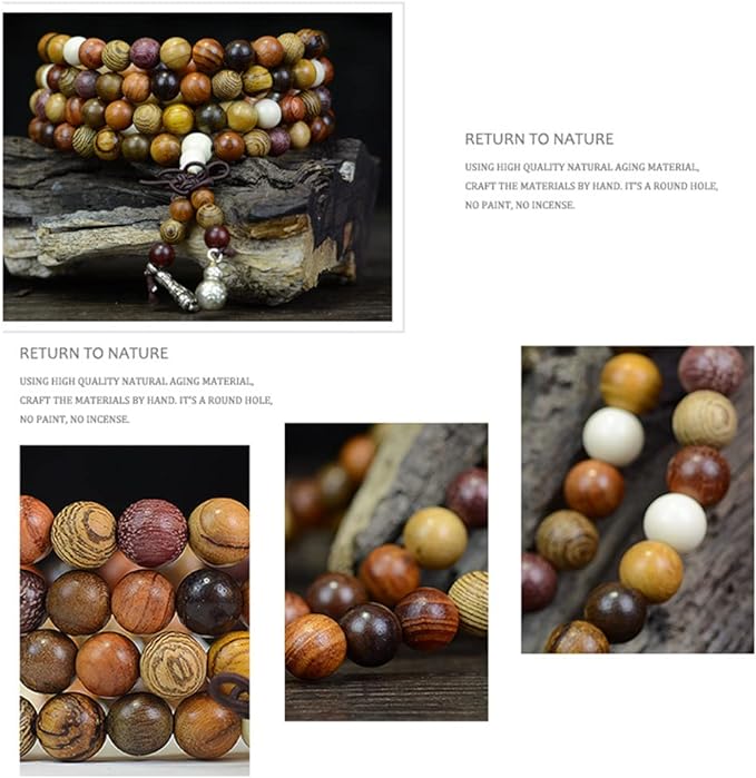 CarpenterC 200pcs 8mm Gorgeous Natural Round Polished Rosewood Loose Beads for Jewelry Making DIY Handmade Crafts