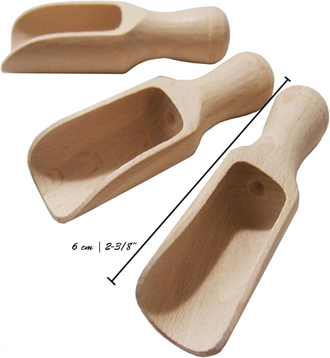 Traditional Wooden Spoons Sets (3, Set 3x2 3/8" (6cm)) SMALL