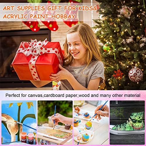 10 Pack Mini Acrylic Paint Set,12 Colors Acrylic Paints Strips for Kids&Adults Craft Paint,140 PCS Kids Painting Kit Container Strips Storage, Perfect for Home Birthday Classroom Party Favors…… - Image 5