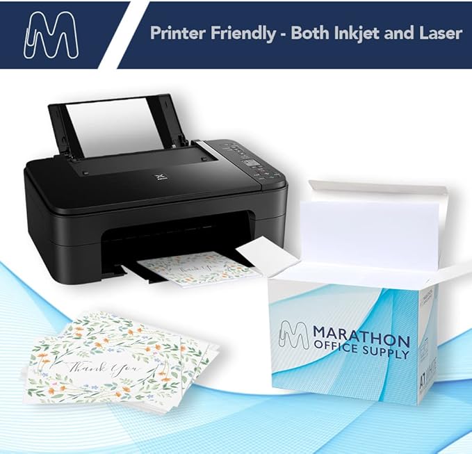 MOS A7 Envelopes 5.25 x 7.25 Inch 100 Pack — White Self-Seal Heavyweight Invitation Envelopes for Weddings, Greeting Cards, Photos, Thank You Cards, Business Mailings