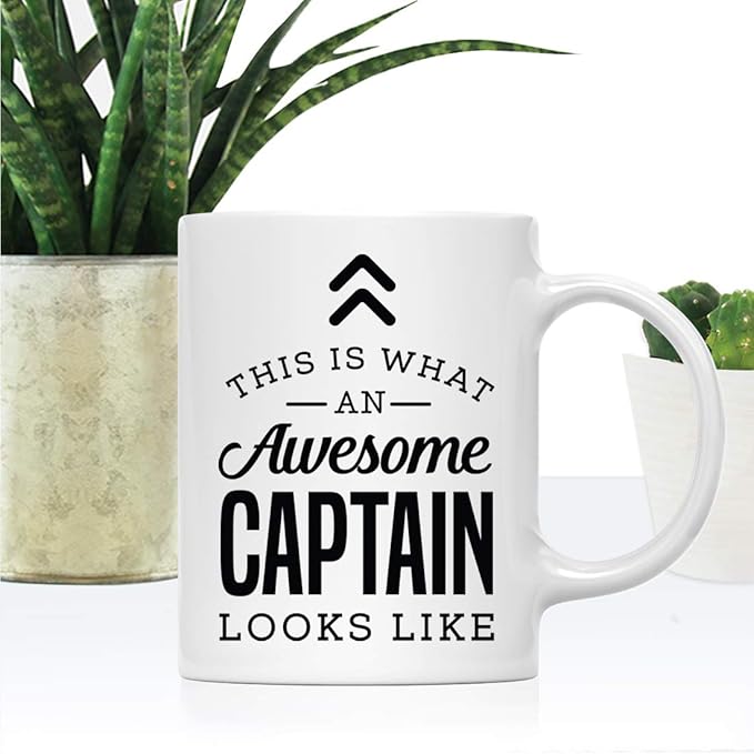 Andaz Press 11oz. Ceramic Coffee Tea Mug Thank You Gift, This is What an Awesome Captain Looks Like, 1-Pack, Birthday Christmas Gift Ideas Coworker Him Her, Includes Gift Box