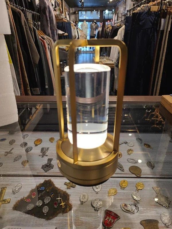 Klarako Crystal Lantern Lamp – Modern Cordless Rechargeable Bedside & Outdoor Light, Portable Wireless Lamp – Dimmable Touch Control – Luxury Living Room & Hotel-Style Lighting (Gold, 5-Pack)