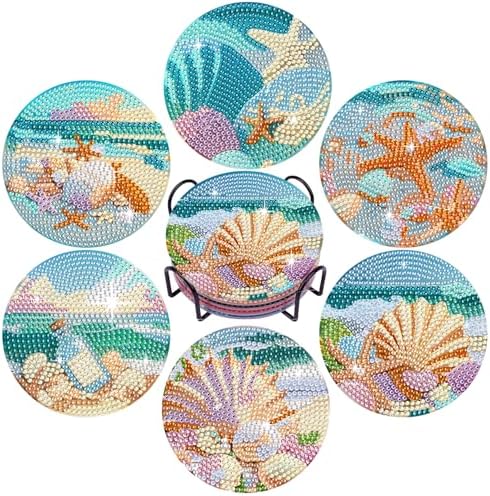 Leatrice 6 pcs Diamond Art Coasters Small Diamond Painting Kits for Adults by Leatrice20240713