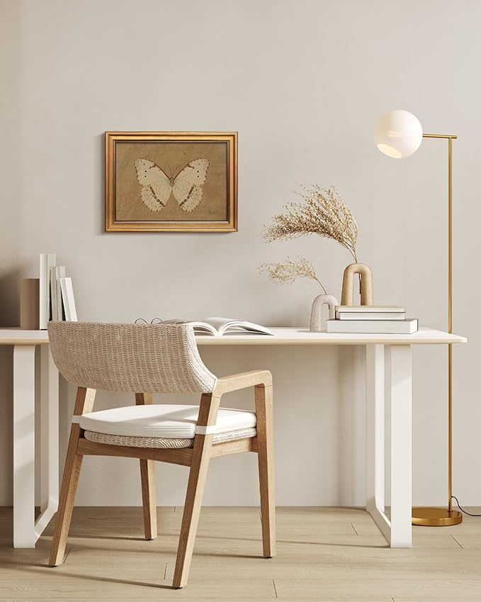 Bzstyleart Vintage Wall Art Decor for Living Room,Gold Framed Canvas Butterfly Wall Art,Vintage Butterfly Picture Prints,Gold Framed Artwork,12 x 16 Inch