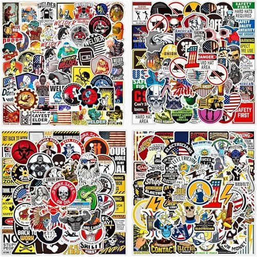 200 PCS Funny Hard Hat Stickers - Waterproof Vinyl Stickers for Adults (No Repeat) - Sarcastic & Breakroom Humor for Helmets, Toolboxes, Cars, Water Bottles, Laptops - Blue Collar Gifts for Men by JUNKJWBZ%7CPeelStickInspir