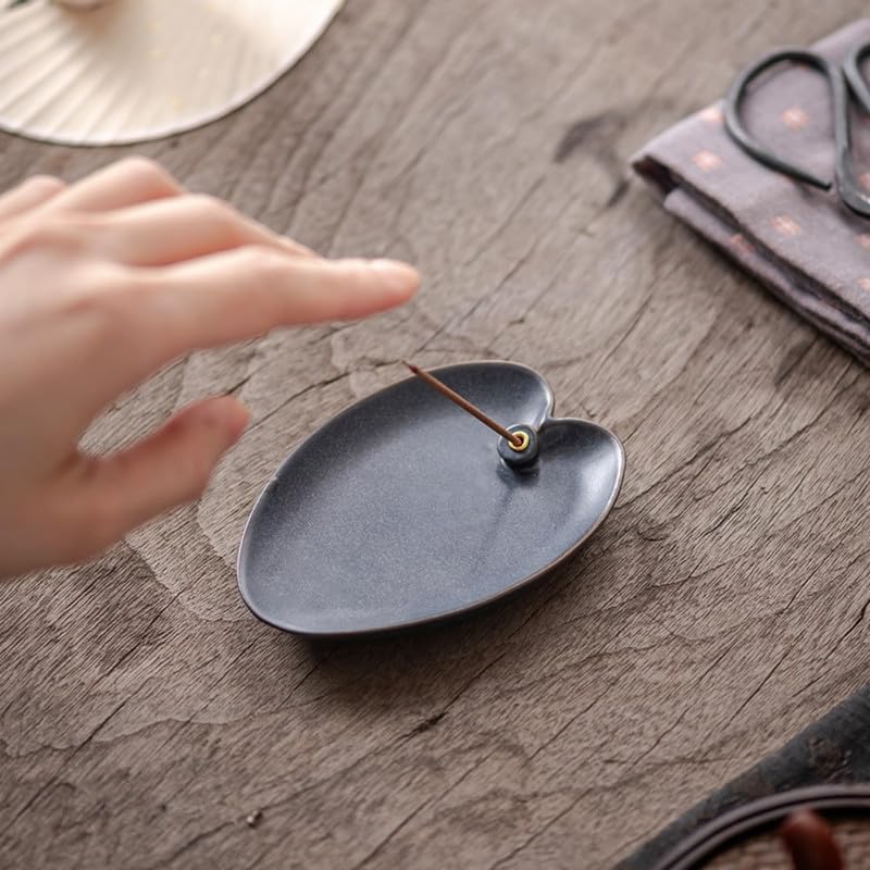 Incense Holder Modern Minimalist Circular Incense Stick Burner for Cones or Sticks for Yoga & Meditation, Enhance Atmosphere,Ceramic Ash Catcher White-3 - Image 7