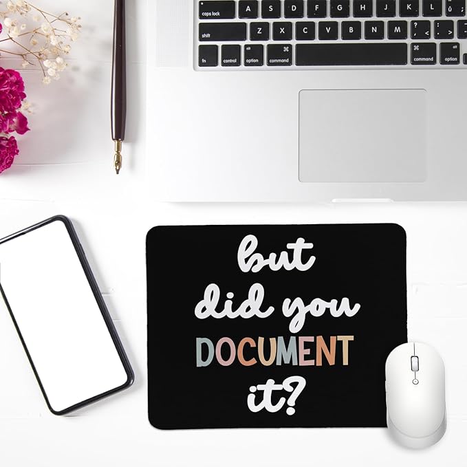Rusenbao Funny Work Mouse Pad, But Did You Document It, Small Mouse Pads for Desk, Non-Slip Rubber Base Mouse Pads for Wireless Mouse, Computers, Laptop, Office, 9.5x7.9 Inch