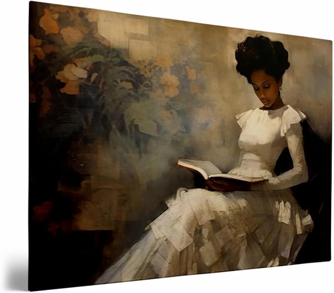 Vintage Black Female Portrait Reading Book,Black Women Vintage Art,Black Woman Print Art,Victorian African Female American Portrait,Reading Lovers Room Decor,Present For Mom16x24 Framed