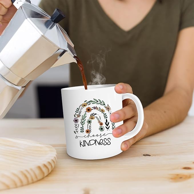 Boho Coffee Mug,Choose Kindness Coffee Mug,Inspirational Coffee Mugs Gifts For Men Women Friends,Coffee Mugs 11oz