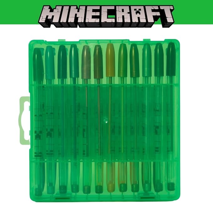 Innovative Designs Minecraft Gel Pens Set for Kids, 24 Pack with Glitter Gel Pens, Cute Pens for Boys and Girls