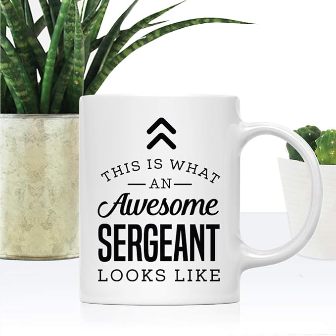 Andaz Press 11oz. Ceramic Coffee Tea Mug Thank You Gift, This Is What An Awesome Sergeant Looks Like, 1-Pack Police Sergeant Gifts Sergeant Coffee Mug Sergeant Cup Police Sergeant Coffee Mug