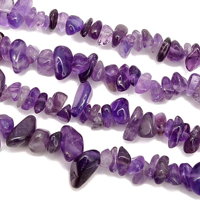 Gemstone Chips Natural Amethyst 3-5mm Healing Crystals Waist Bracelets Necklace Kit Irregular Stone DIY Crafts Design Jewelry Making Approxi 32 inch