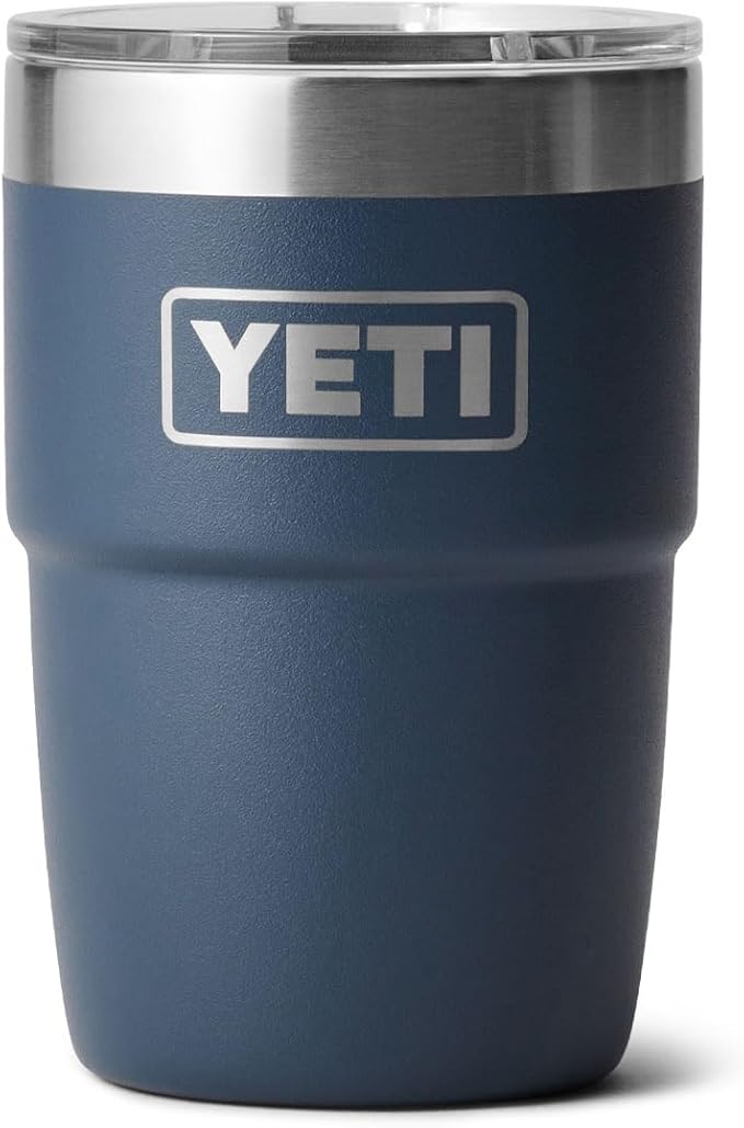YETI Rambler 8 oz Insulated Coffee Mug with Lid - Stackable Double-Wall Vacuum Insulated Coffee Cup - DuraSip Ceramic Lining - Barista-Friendly Design - Stainless Steel - Dishwasher Safe