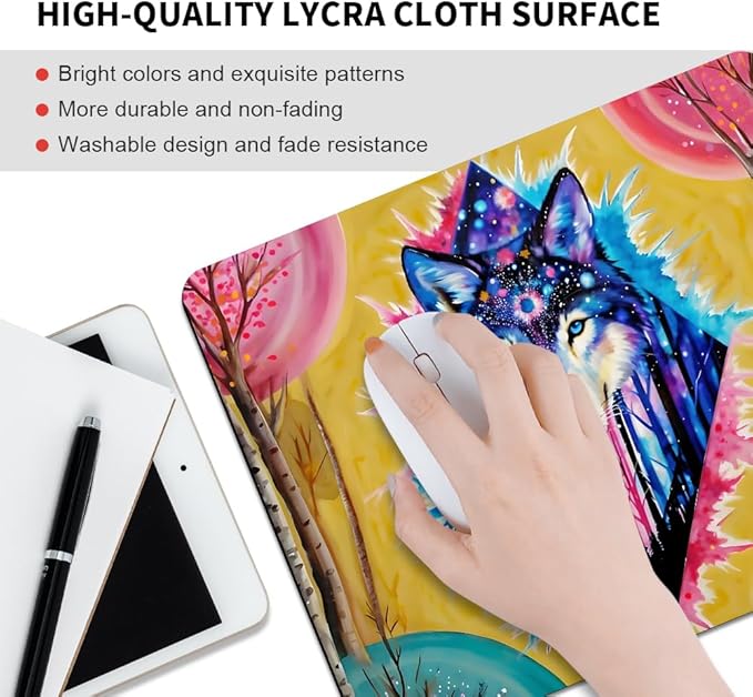 Blue Wolf Texture Mouse pad, Square Waterproof and Anti Slip Mouse pad for Office laptops