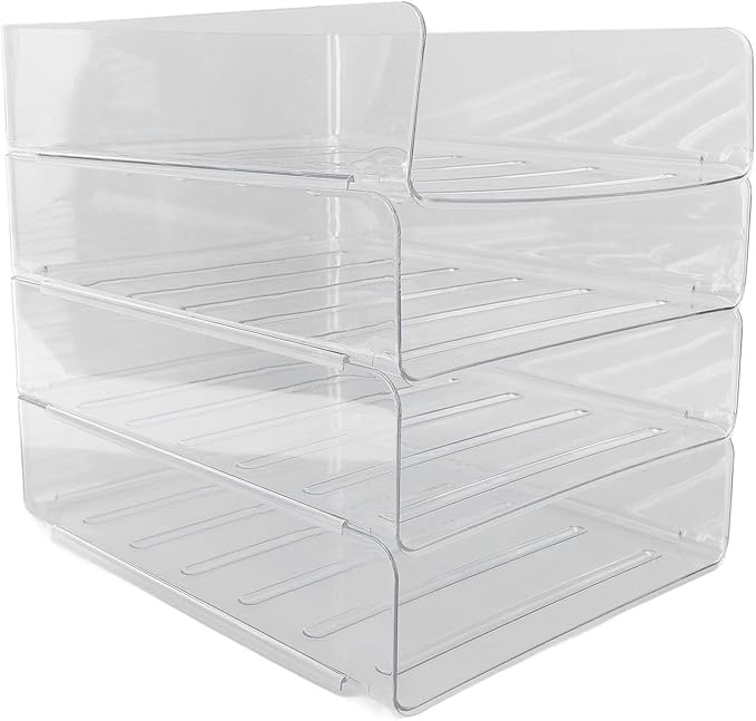 Desk Letter Tray Set Stackable Document Organizer Thickened Transparent Multifunctional A4 Paper Tray Organizer for Home Office Acrylic 4 Layers