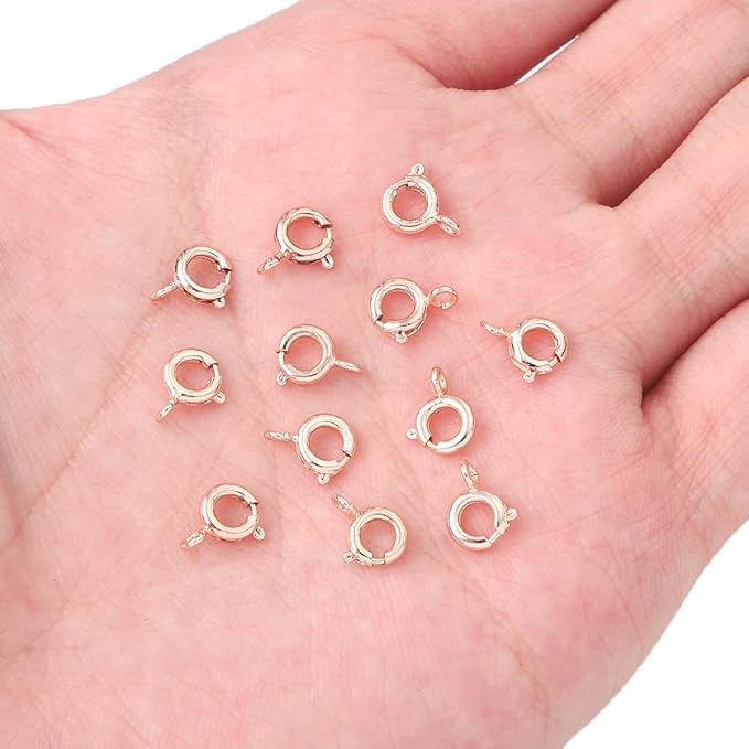 Rose Gold Plated Spring Clasps Non Tarnish 6mm 20pcs for Jewelry Making Findings
