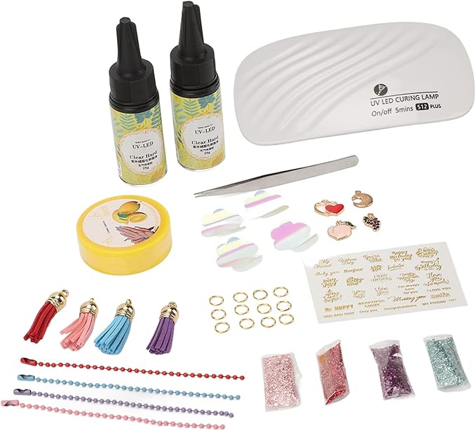 DIY Cat Claw Silicone Starter Kit Crystal Resin Craft Set for Beginners with Curing Light USB Cable Drip Adhesive and Decorative Accessories for Home School DIY Activities