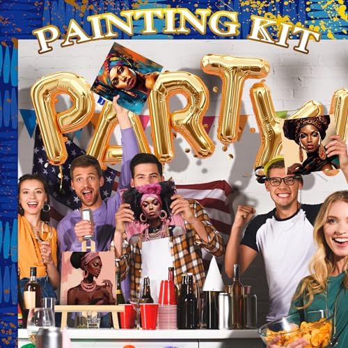 Affrolling 12 Pcs Pre Drawn Canvas for Painting for Adults 8 x 8 Inch Canvas Painting Kits Stretched with Drawing Ready to Paint Beginner Artists Date Night Party Supplies(Black Girl) - Image 5