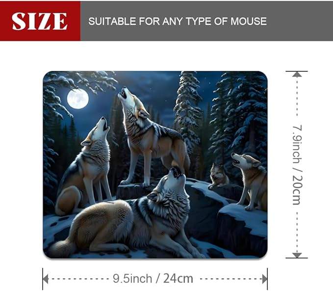 The Fox Under The Moonlight Texture Mouse pad, Square Waterproof and Anti Slip Mouse pad for Office laptops
