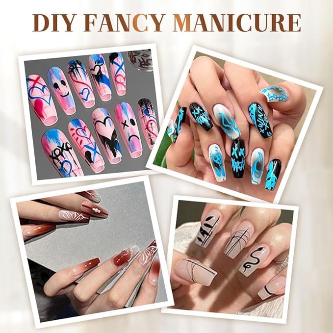 Nail Art Pens Set 12 Colors Nail Art Markers,2025 Nail Polish Pens Drawing Painting Pen for Home Salon,Quickly Dry Nail Art Nail DIY Decoration for Adult Kids (12-Colors)