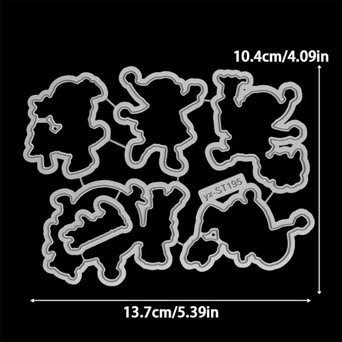 Christmas Children Stamps and Cutting Dies for Card Making DIY Transparent Silicone Clear Stamp and Metal Die Cuts Sets for Scrapbooking Paper Greeting Cards Decor Seals Craft Supplies