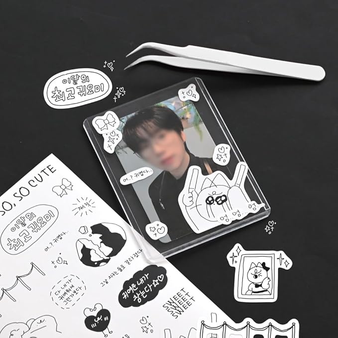 Monolike Little Doodle One Day Theme Sticker 6P Set - Aesthetic Removable Stickers for Journaling, Scrapbooking, Multicolor, Size: 4.33 x 5.51 inches