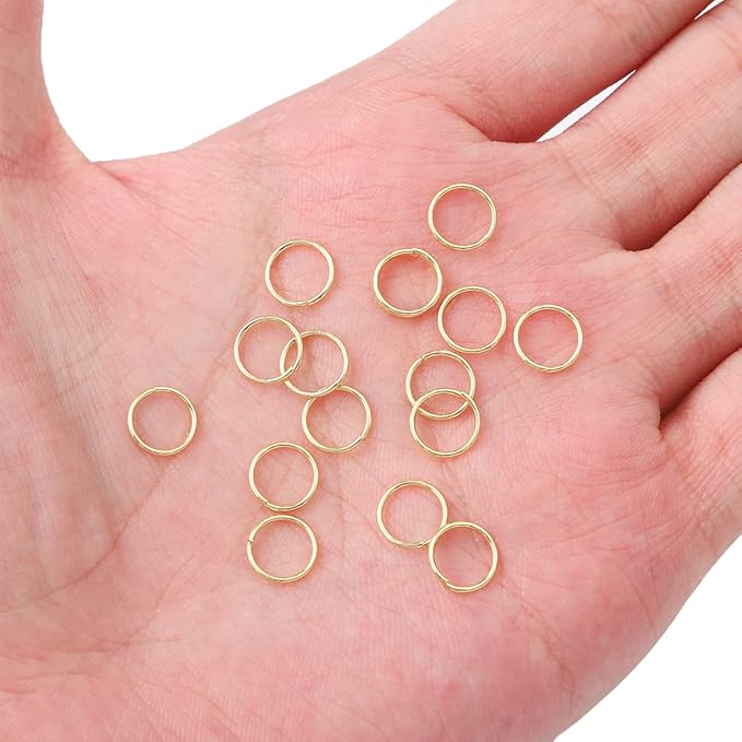 14K Gold Plated Jump Rings Non Tarnish 8mm 300pcs for Jewelry Making Findings