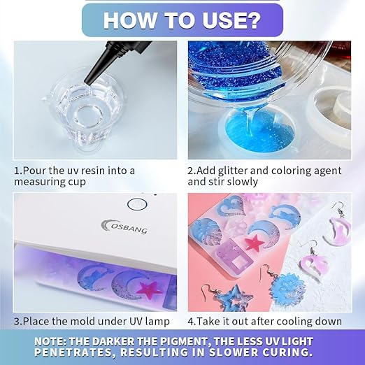 Crystal Clear Hard UV Resin Upgraded Formula Ultraviolet Fast Curing for Jewelry Making Craft Decoration, Hard Transparent Glue Solar Cure Sunlight Activated Resin Casting & Coating（300g）