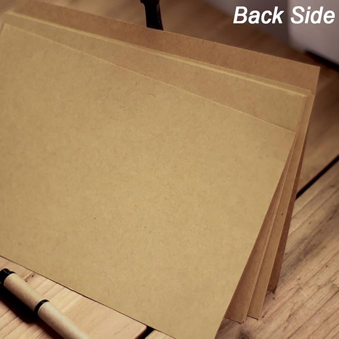 100 Sheets Vintage Kraft Stationary Paper 5.71 x 8.27 inch, A5 Size 120gsm Lined Stationery Writing Letter Papers Bulk Set for Personalized Letters, Creative Poems, Lyrics, Office Notes, etc