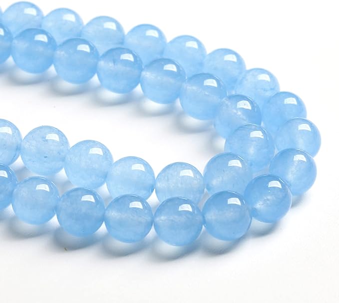 6MM 60PCS Blue Aquamarine Chalcedony Spacer Loose Beads for Jewelry Making DIY Bracelet Necklace