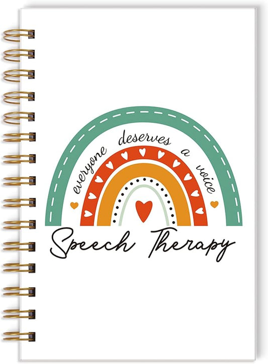 SLP Spiral Journal Notebook - Rainbow Speech Therapist Gifts for Women, SLP Gift for Speech Therapist, Spiral Notebooks Language Pathologist Gift, Everyone Deserves a Voice Journal 5.5x8.3 Inch
