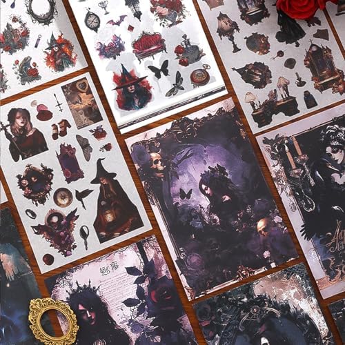 Vintage Scrapbook Stickers, Ephemera Sticker Book for Journaling with 453PCS Washi Stickers 20 Sheets Scrapbook Papers, Junk Journal Supplies for Adults Teens Women Girls Sticker for Scrapbooking - Image 2