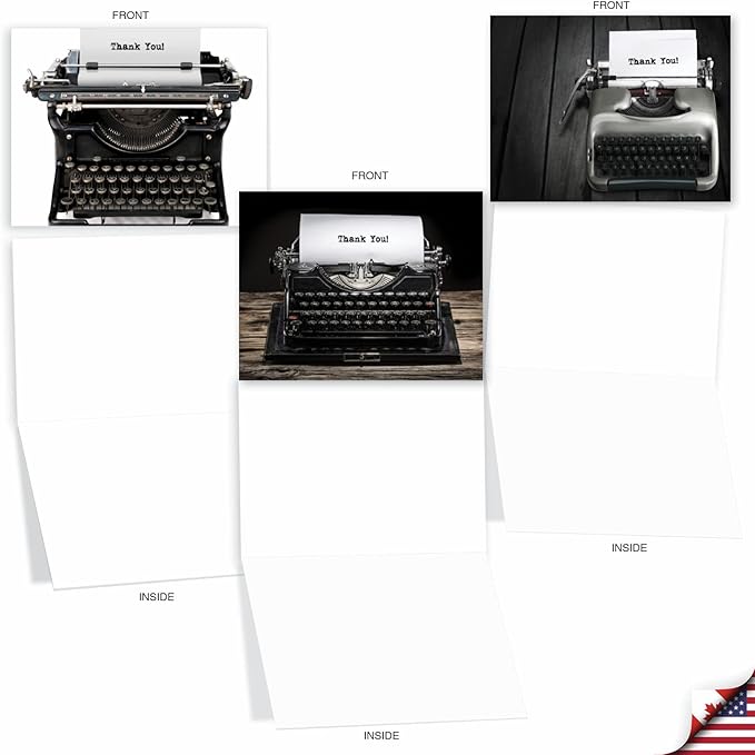 The Best Card Company - 10 Fun Cards for All Occasions for Men and Women (4 x 5.12 Inch) - Boxed Assorted Notecard Set, Blank Inside - Manual Thanks M3968