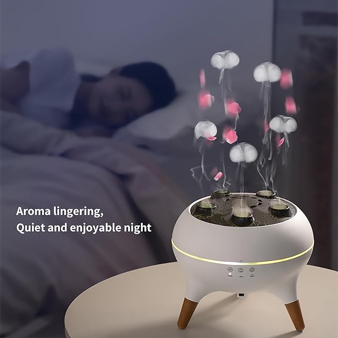 Dynamic Jellyfish Diffuser Humidifier, 7 Colors LED Lights 250ml Essential Oil Diffuser,Remote Control Humidifier for Bedroom & Office