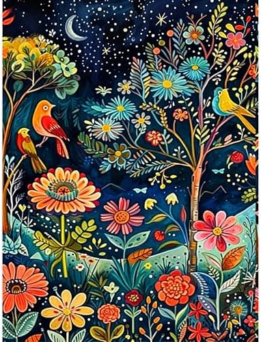 Diamond Art Kits for Adults, Night Garden Diamond Painting Kits for Adults by croshom