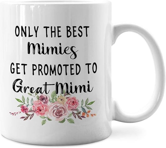 IWXYI Pregnancy Announcement Gifts for First Time Great Mimi,New Great Mimi Gifts,Great-Grandma Mug Coffee Mugs 11 Ounce